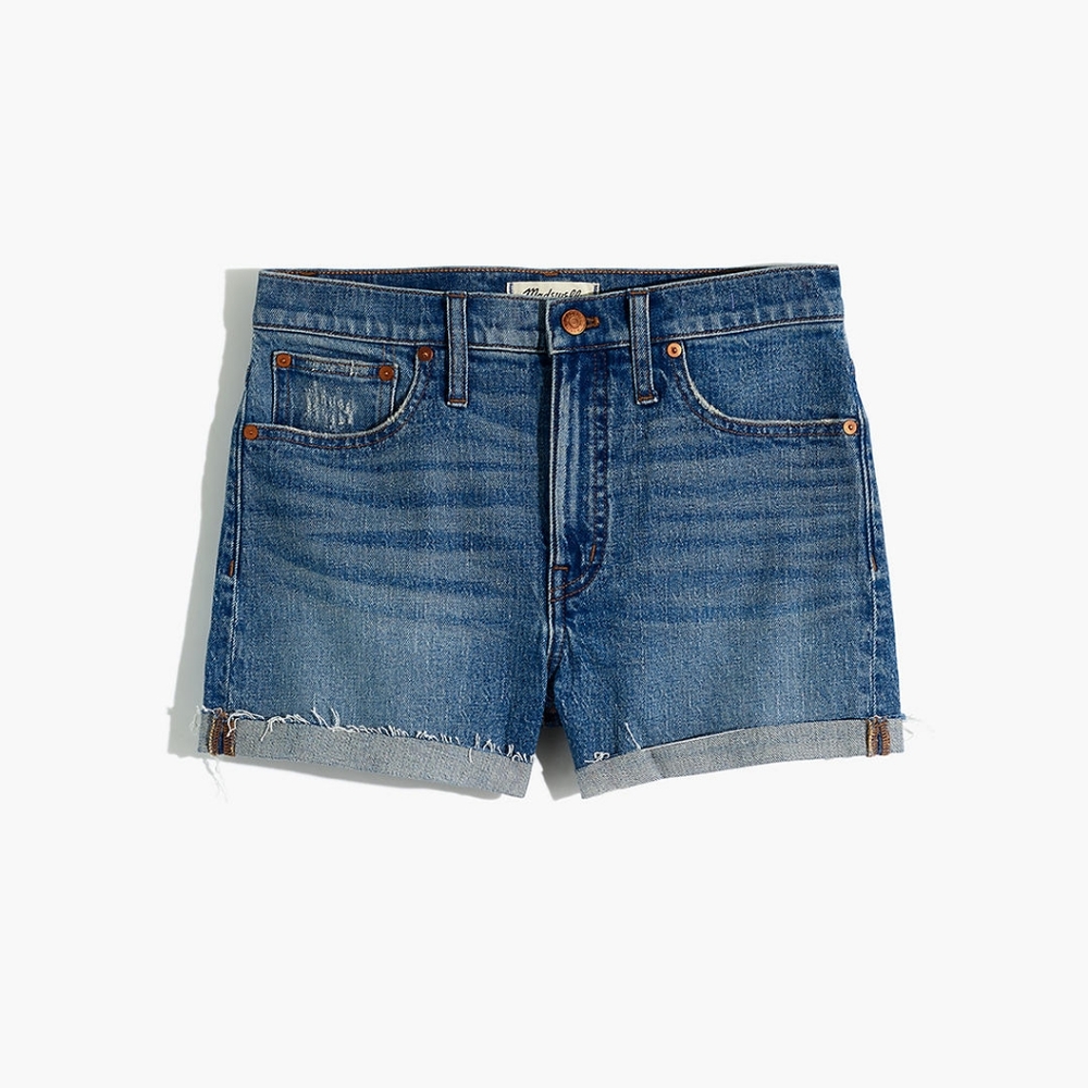 Madewell High-Rise Denim Shorts in Malden Wash